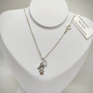 Colar prata 925 ( pingente menino e ponto de luz)