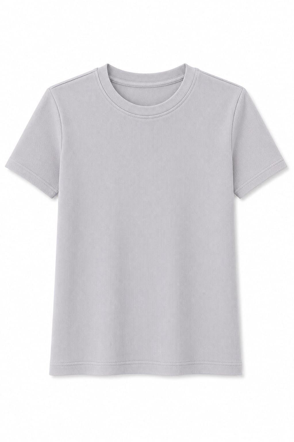 T-SHIRT CANELADA CINZA GRAY (GG)